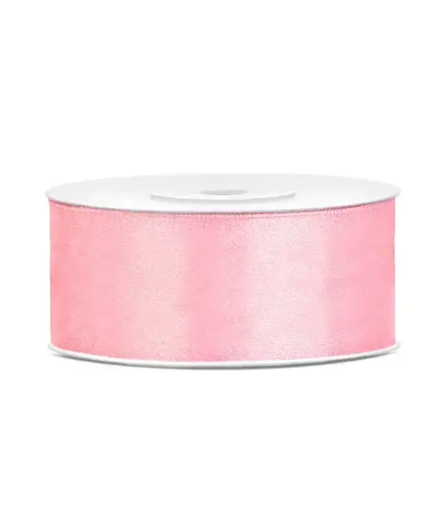Licht roze lint - 2,5cm breed - 25 meter lang