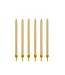 Taartkaarsjes goud  lang - 12,5 cm - 12 stuks