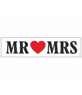 PartyDeco Nummer / Deurbord Mr & Mrs | 50 x 11,5 cm