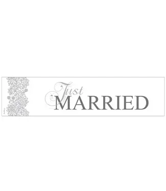 PartyDeco Nummerbord / deurbord Just married | 50 x 11.5 cm