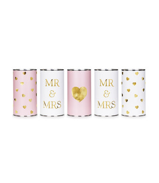 PartyDeco Bruiloft blikken mr & mrs