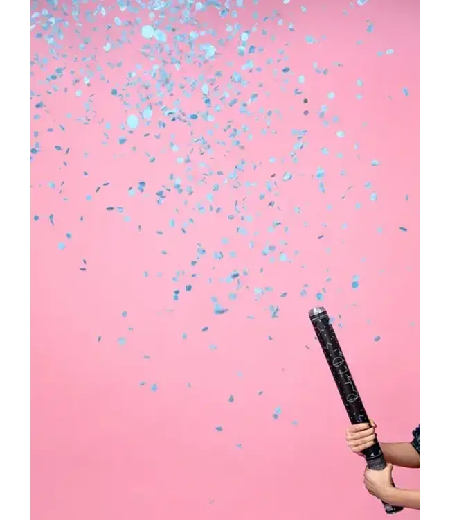 Genderreveal confettikanon XXL blauw | 60 cm