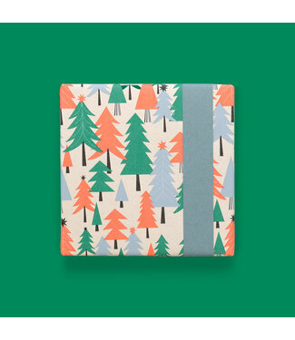 House of Products Cadeaupapier Tree Graphic - Blue | 70 cm x 3 m