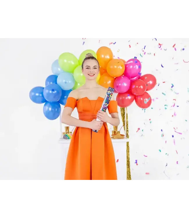 Confettikanon confetti & streamers kleurenmix | 40 cm