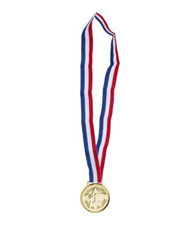 Medaille nummer 1 + rood/wit/blauw lint