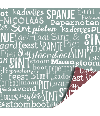KP Cadeaupapier Sinterklaas | Letters van de Sint / Mint | 2 m x 70 cm