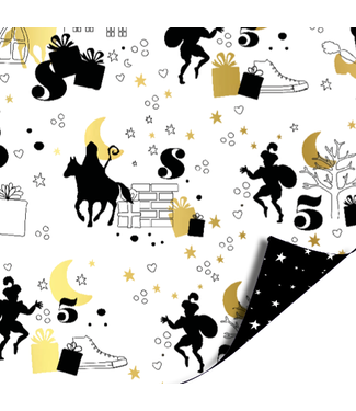 KP Cadeaupapier Sint | Op de hoge daken / Little Stars | 2m x 70cm