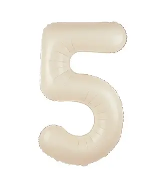 PartyPal Cijferballon 5 | Cr√®me / Nude | 100 cm