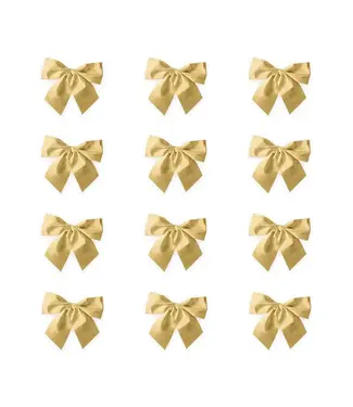 PartyPal Strikjes goud | 5x5,5 cm | 12 stuks