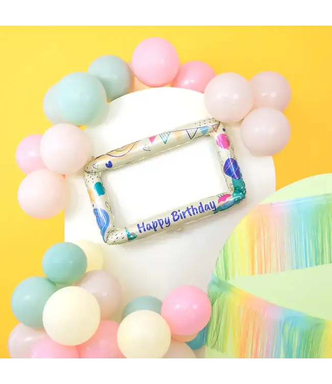 Folieballon fotoframe | 80 x 59 cm | Happy birthday