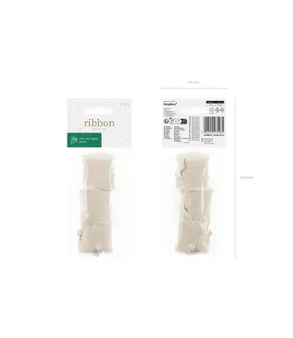 PartyDeco Lichtbeige lint chiffon | 40 mm x 5m