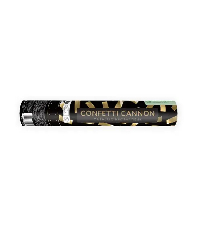 Confettikanon goud rechthoek snippers | 28 CM