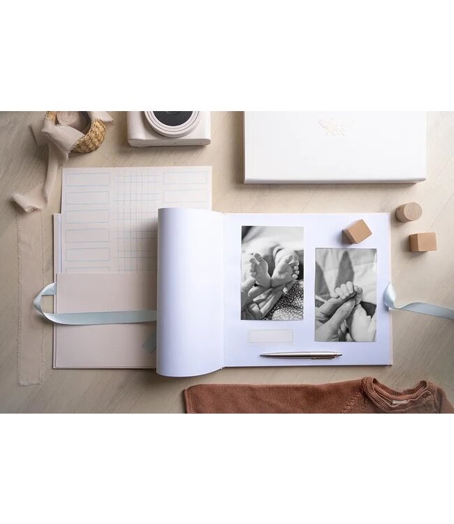 Fotoalbum Teddybeer My First Memories | Nude & Lichtblauw | 5o pagina's | 28x25 cm