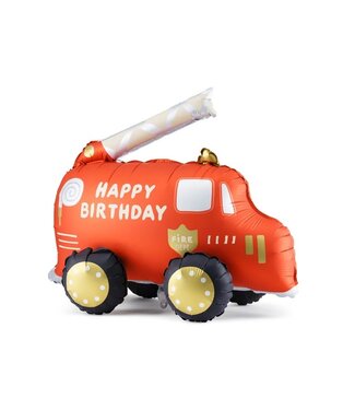PartyDeco Folieballon Brandweerauto | 67x53 cm