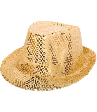 Folat Trilby Hoed | Goud met Glitters