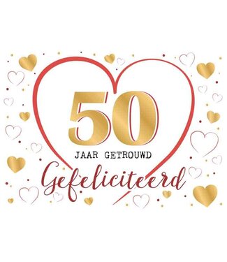 Artige Wenskaart 50 jaar getrouwd