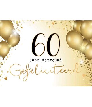 Artige Wenskaart 60 jaar getrouwd