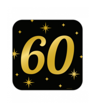 Huldebord 60 Jaar | Goud & Zwart | 50 x 50 cm