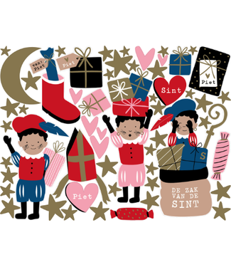 KP Raamsticker XXL 66x50cm | Pieten Party De zak van de Sint