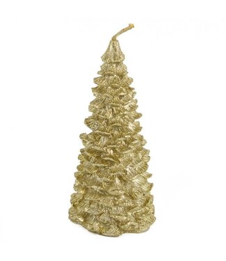 HomeBound OUTLET Kaars kerstboom rustiek goud | 6,5x12,8cm | Medium