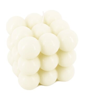 HomeBound OUTLET Kaars bubbel cube wit  | 6x6x6cm