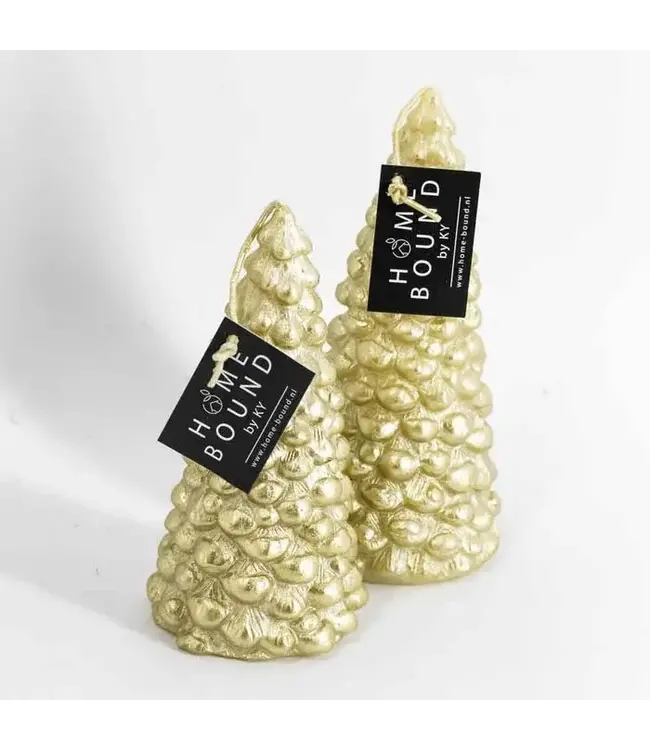 OUTLET Kaars kerstboom goud | 6,5x12,7cm