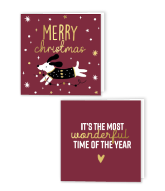 KP OUTLET Luxe kerstkaarten | Merry christmas en Wonderful time | 10 stuks