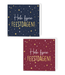Luxe kerstkaarten | Hele fijne feestdagen | Rood en blauw | 10 stuks