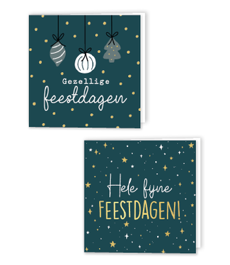 KP OUTLET Luxe kerstkaarten | Feestdagen groen | 10 stuks