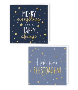 KP Luxe kerstkaarten | Fijne feestdagen en Merry everything | 10 stuks