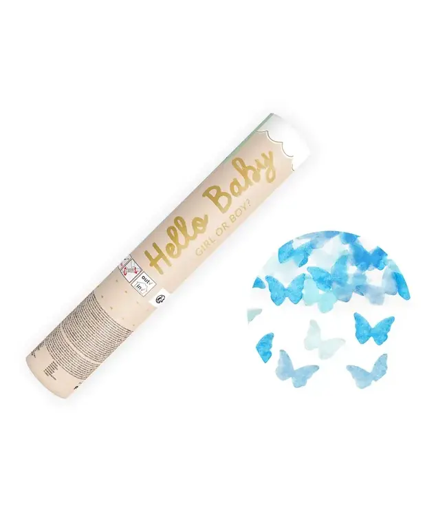 Confetti kanon | Blauwe vlinders | Gender Reveal