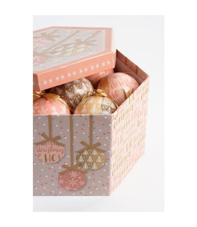 OUTLET Kerstballen Cadeauset - 14 Stuks - Ø8 cm - Onbreekbaar - Perzik, Roze