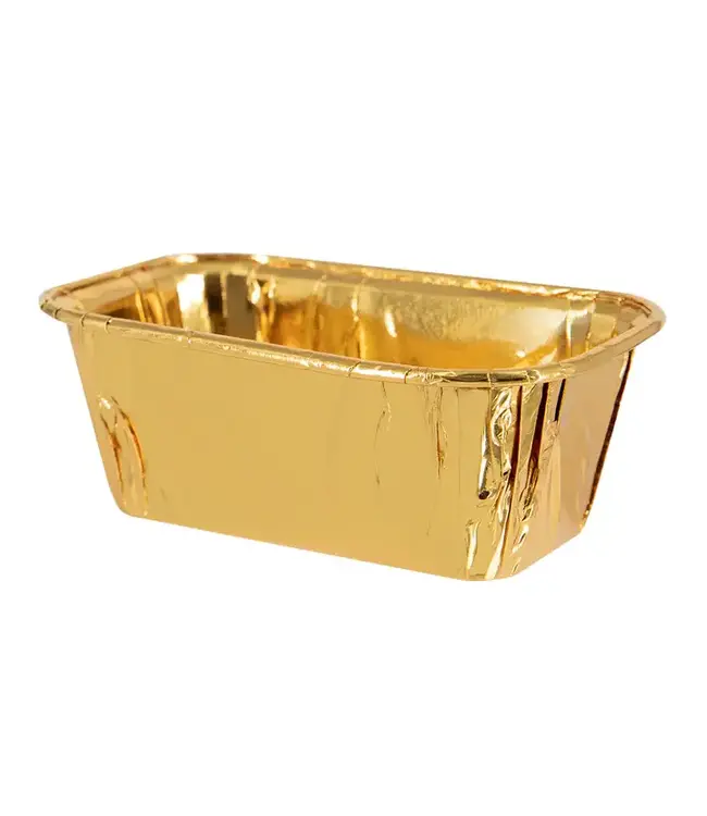 Rechthoekige bakvorm | Goud | 10 stuks | 11 x 6,5 x 4 cm