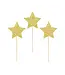 Cupcaketoppers sterren | Goud glitter | 6 stuks