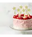OUTLET Cupcaketoppers sterren | Goud met franjes | 6 stuks