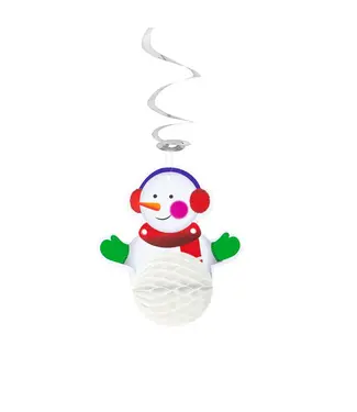 PartyPal Hangdecoratie | Sneeuwpop | 19 cm