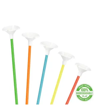 PartyPal Ballonstokjes eco | kleur | 10 stuks