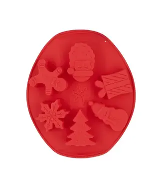 PartyPal OUTLET Siliconen bakvorm | Kerst | 6 cupcakes
