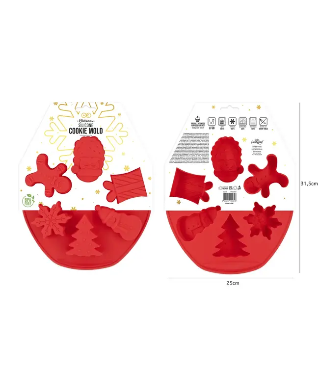 OUTLET Siliconen bakvorm | Kerst | 6 cupcakes