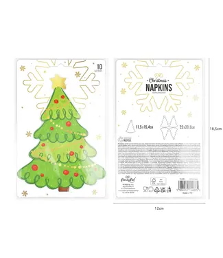 PartyPal OUTLET Kerstboom servetten | 10 stuks