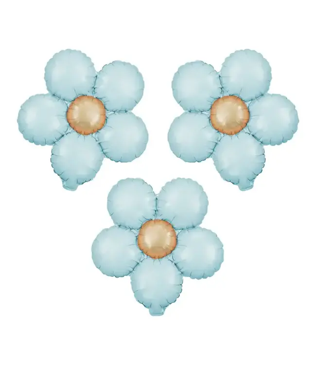 Folieballon bloemen | Blauw | 3 stuks | 45 cm