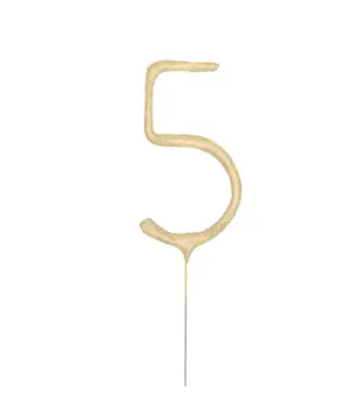 PartyPal Sterretje cijfer 5 | Goud
