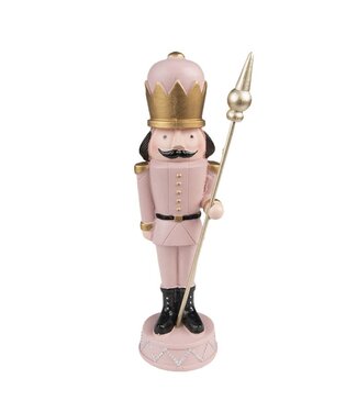 Clayre & Eef OUTLET Kerstdecoratie Notenkraker | 17 cm roze | Polyresin
