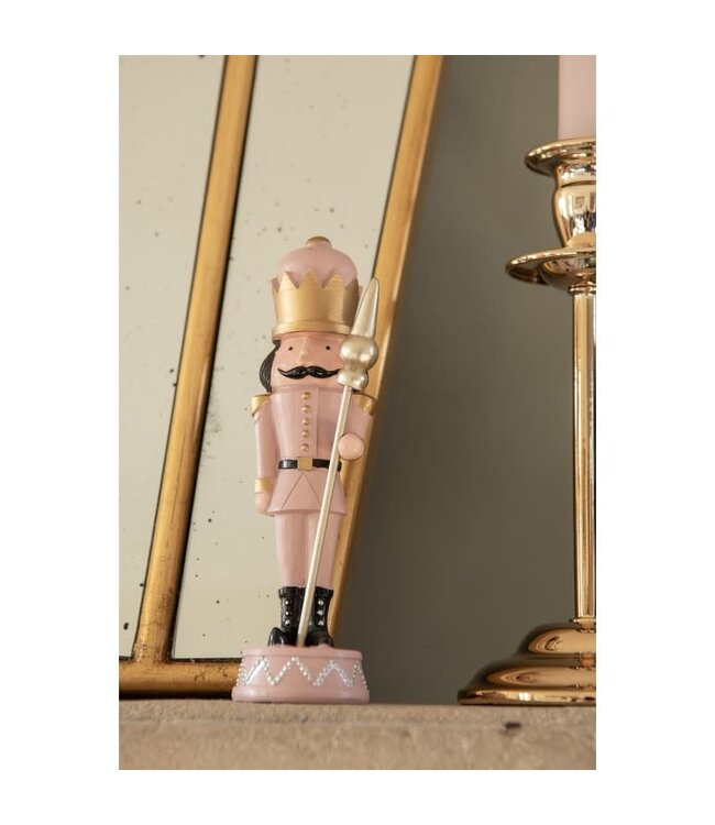 OUTLET Kerstdecoratie Notenkraker | 17 cm roze | Polyresin