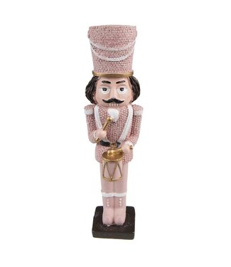Clayre & Eef OUTLET Notenkraker Roze | 20 cm Polyresin | Kerstdecoratie