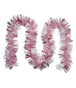 Clayre & Eef OUTLET Kerstslinger Guirlande Roze | 200 cm | Kunststof