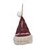 Clayre & Eef OUTLET Kersthanger Kerstmuts Roze | 13 cm | Stof