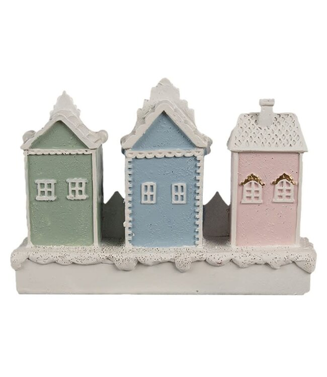 OUTLET Gingerbread house 13x4x10 cm | Wit Kunststof Peperkoekhuisje
