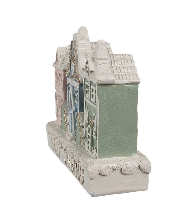 OUTLET Gingerbread house 13x4x10 cm | Wit Kunststof Peperkoekhuisje