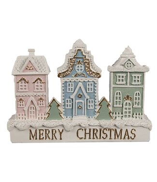 Clayre & Eef OUTLET Gingerbread house 13x4x10 cm | Wit Kunststof Peperkoekhuisje